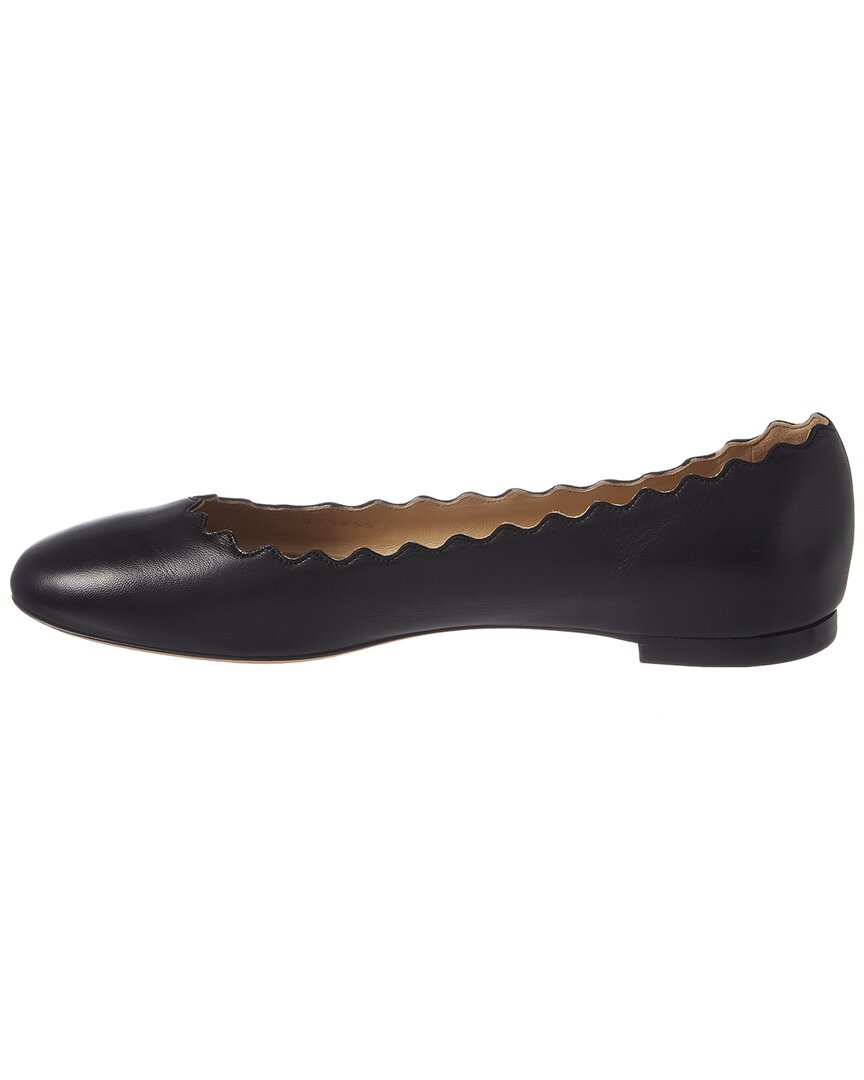 Chloé Lauren Scalloped Leather Ballerina Flat
