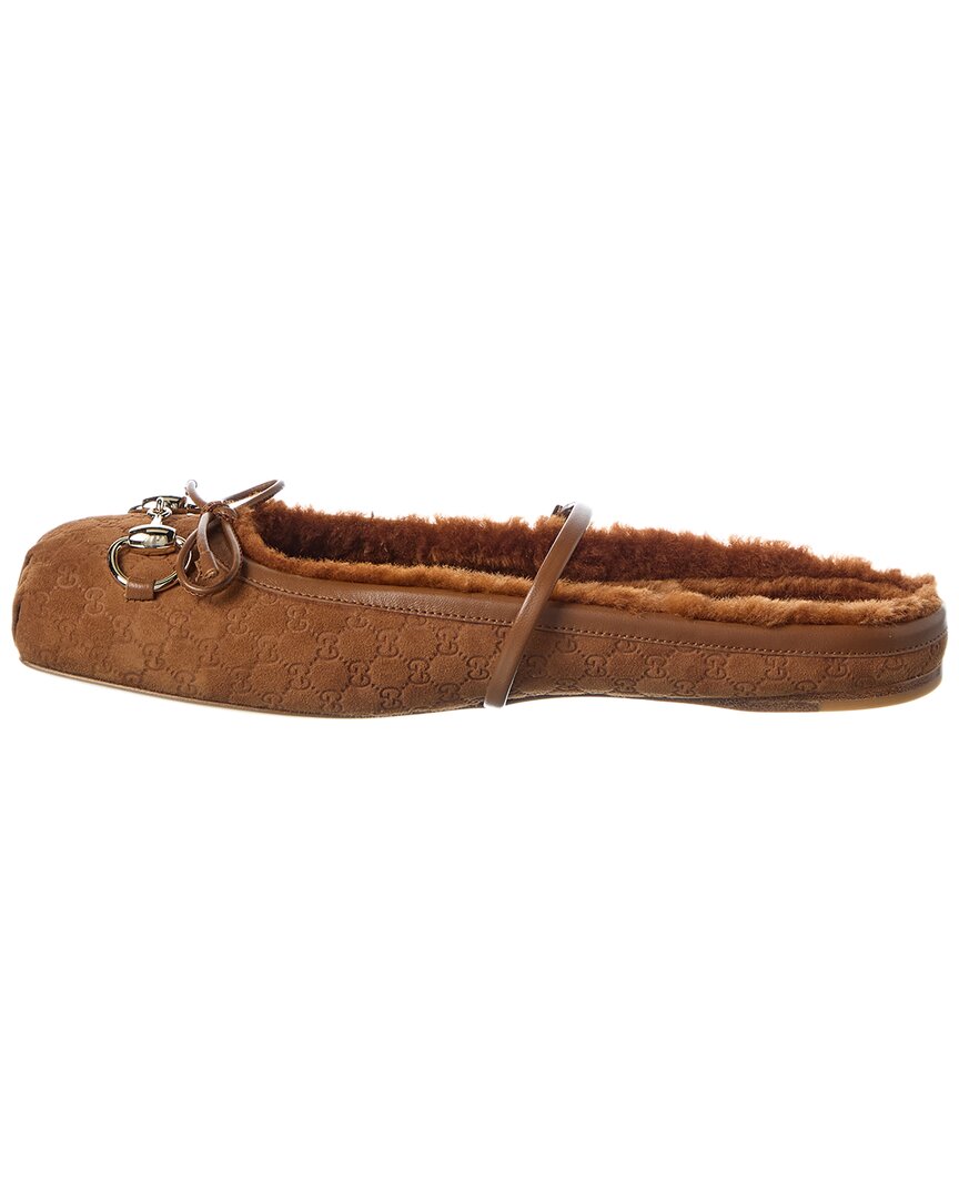 Gucci Horsebit Gg Suede Mule