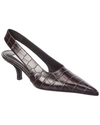 Toteme Croc-Embossed Leather Slingback Pump