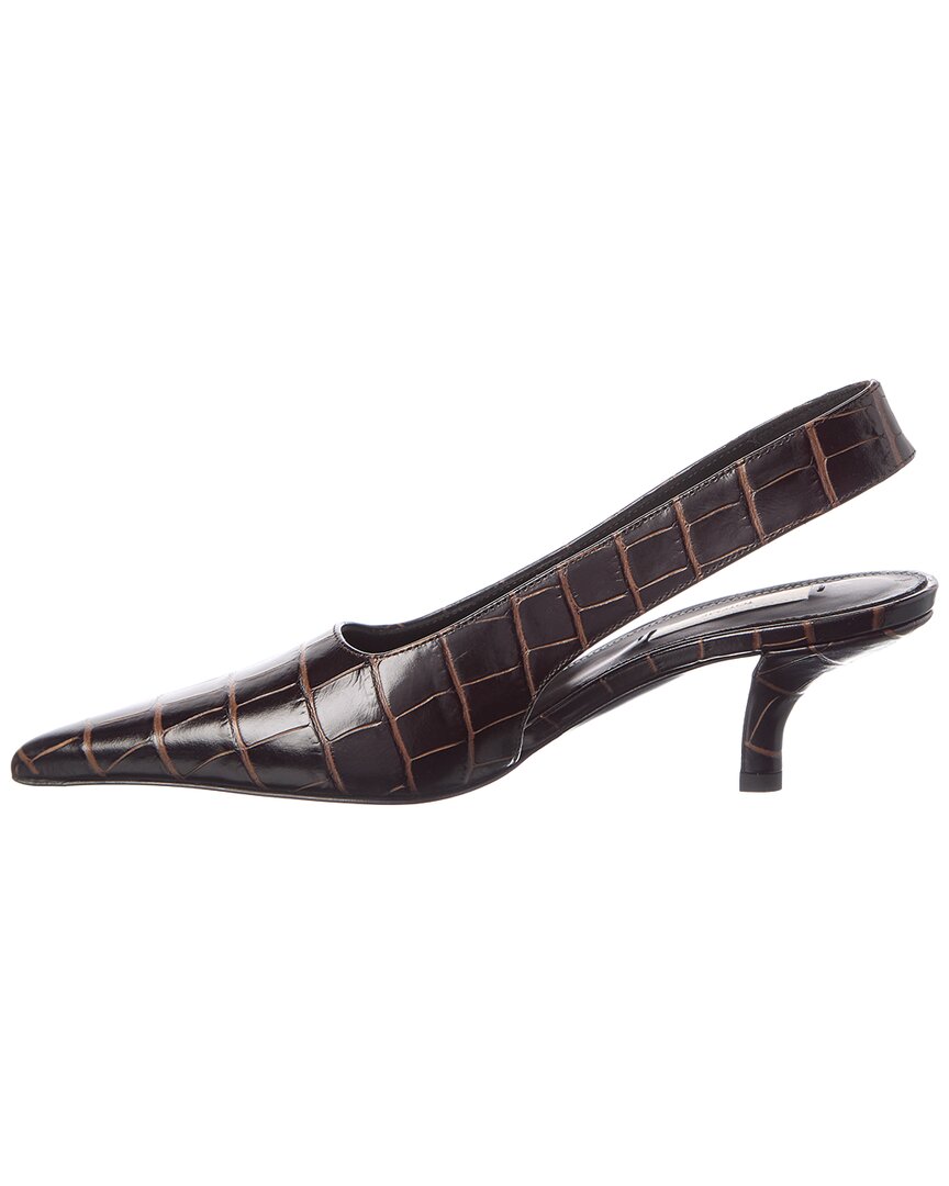 Toteme Croc-Embossed Leather Slingback Pump