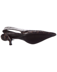 Toteme Croc-Embossed Leather Slingback Pump