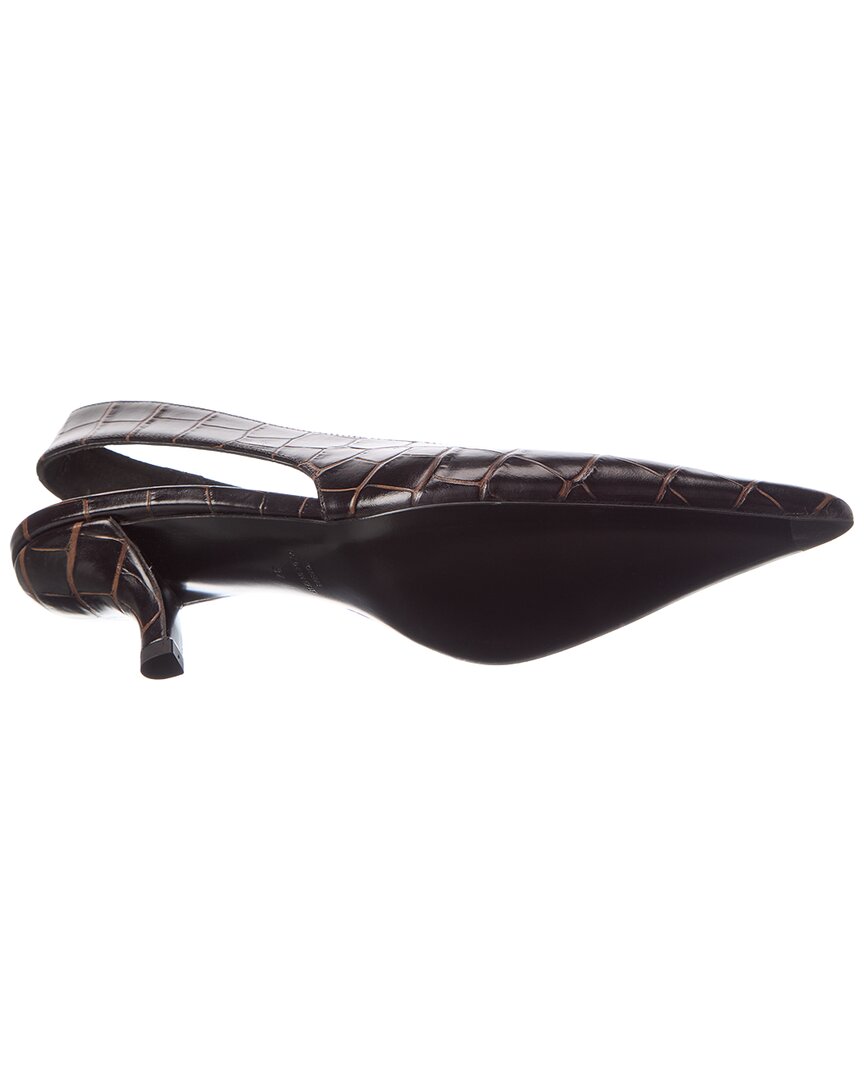 Toteme Croc-Embossed Leather Slingback Pump