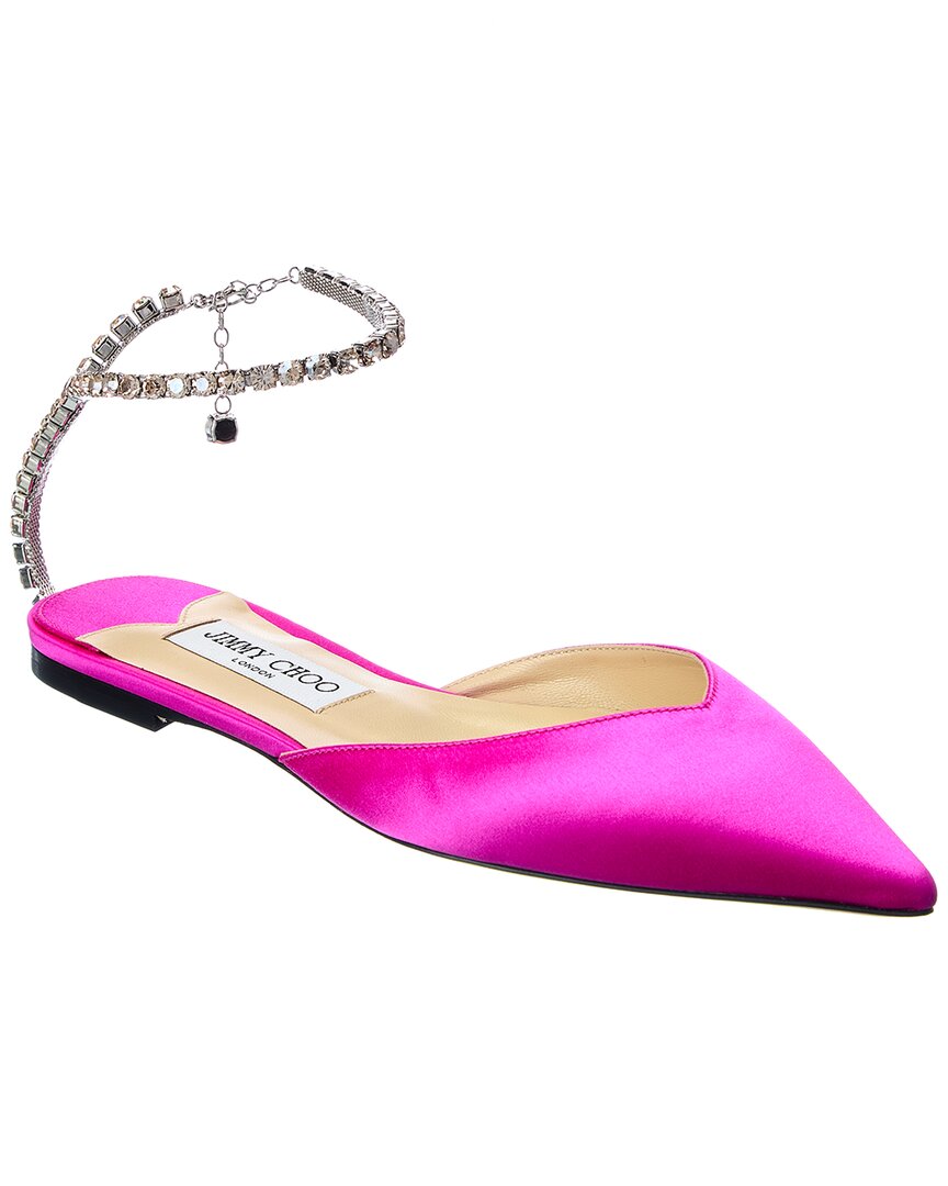 Jimmy Choo Saeda Satin Flat Pink