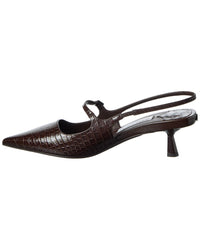 Jimmy Choo Didi 45 Croc-Embossed Leather Slingback Pump