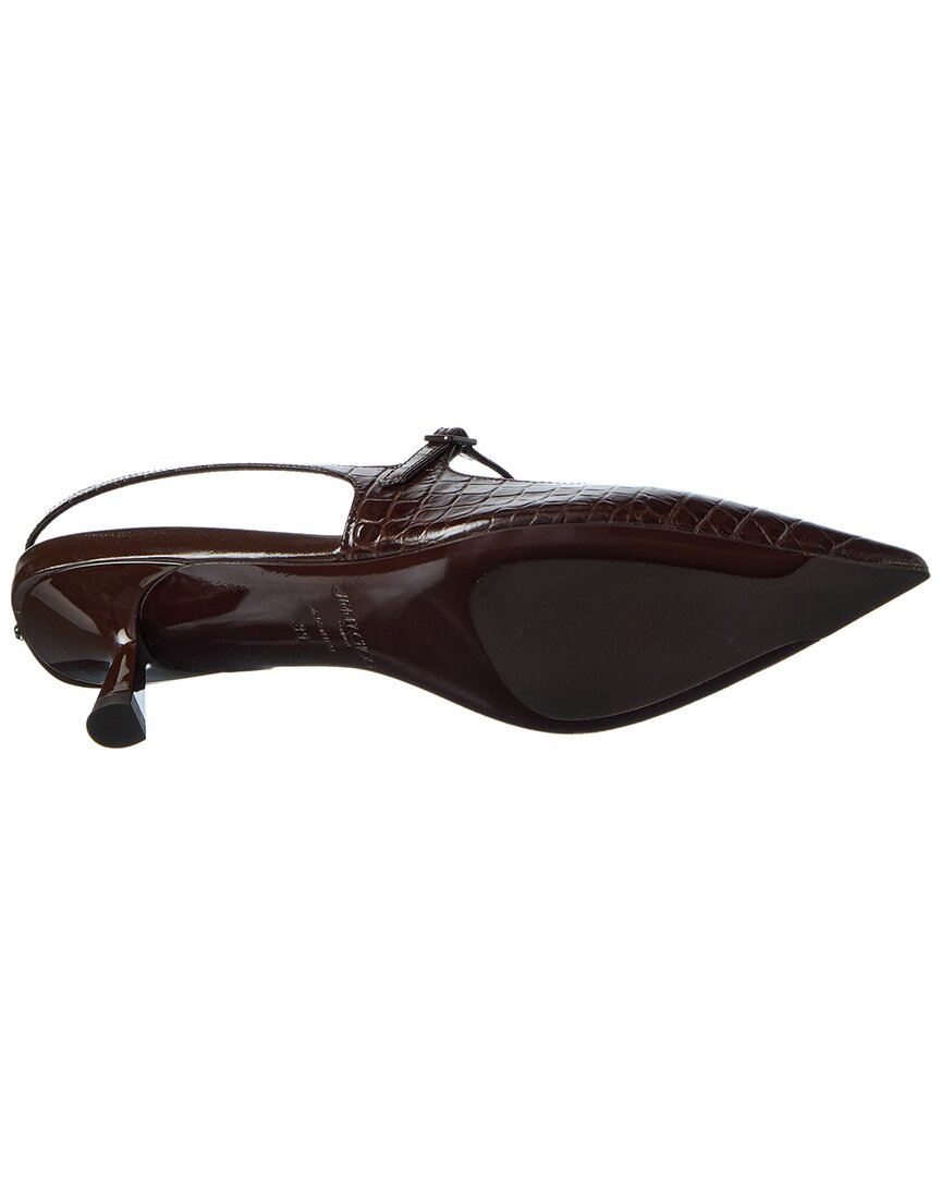 Jimmy Choo Didi 45 Croc-Embossed Leather Slingback Pump