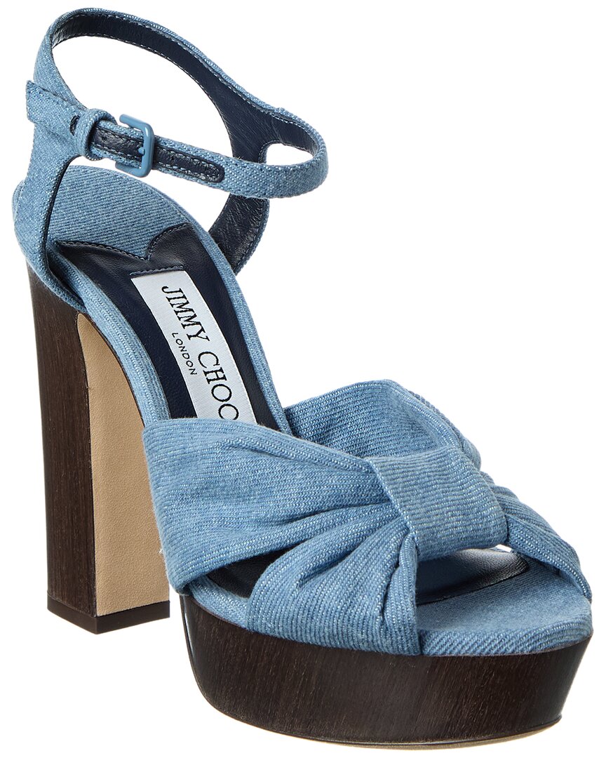 Jimmy Choo Heloise 120 Denim Platform Sandal
