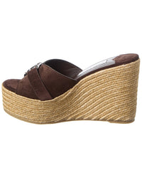 Jimmy Choo Leda 100 Suede Wedge Sandal