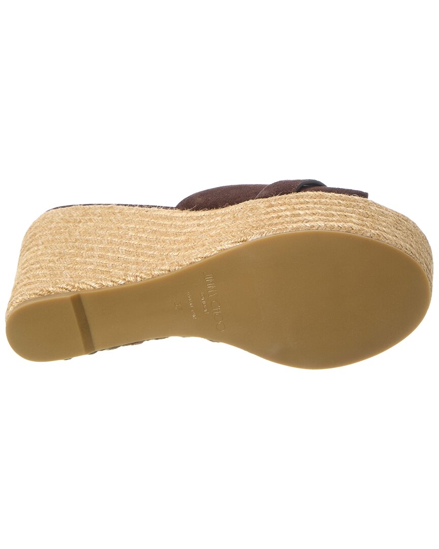 Jimmy Choo Leda 100 Suede Wedge Sandal