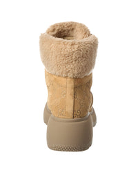 Gucci Gg Suede & Wool Bootie