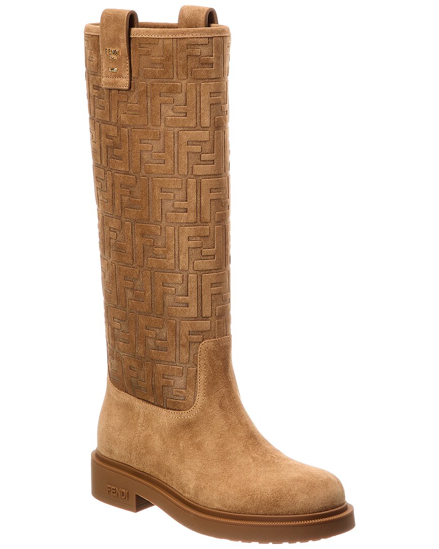 FENDI Dnu Pack Fendi Filo Ff Suede Knee-High Boot