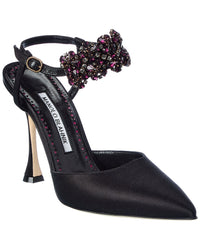 Manolo Blahnik Mabina 105 Satin Pump Black