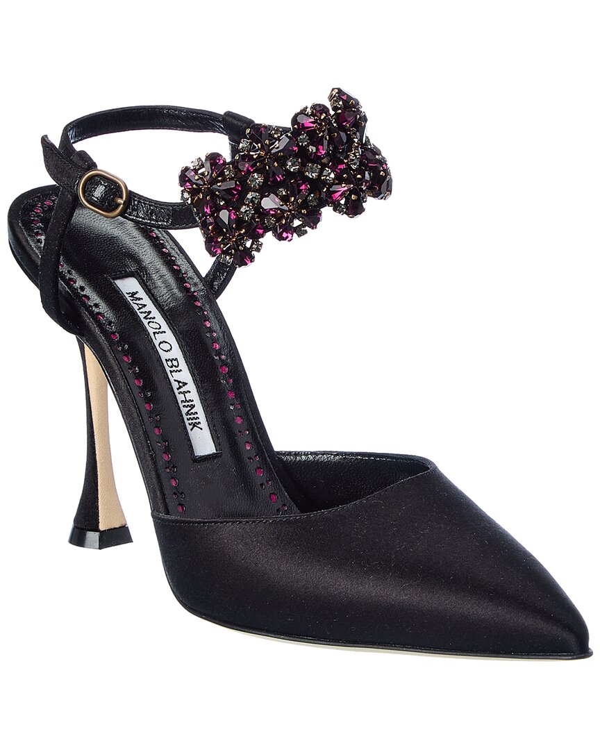 Manolo Blahnik Mabina 105 Satin Pump Black