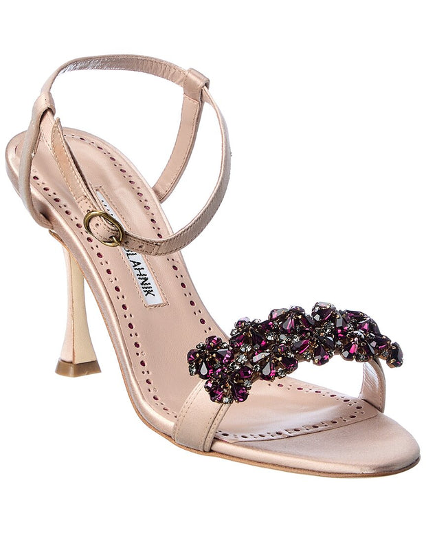 Manolo Blahnik Finah 90 Satin Sandal