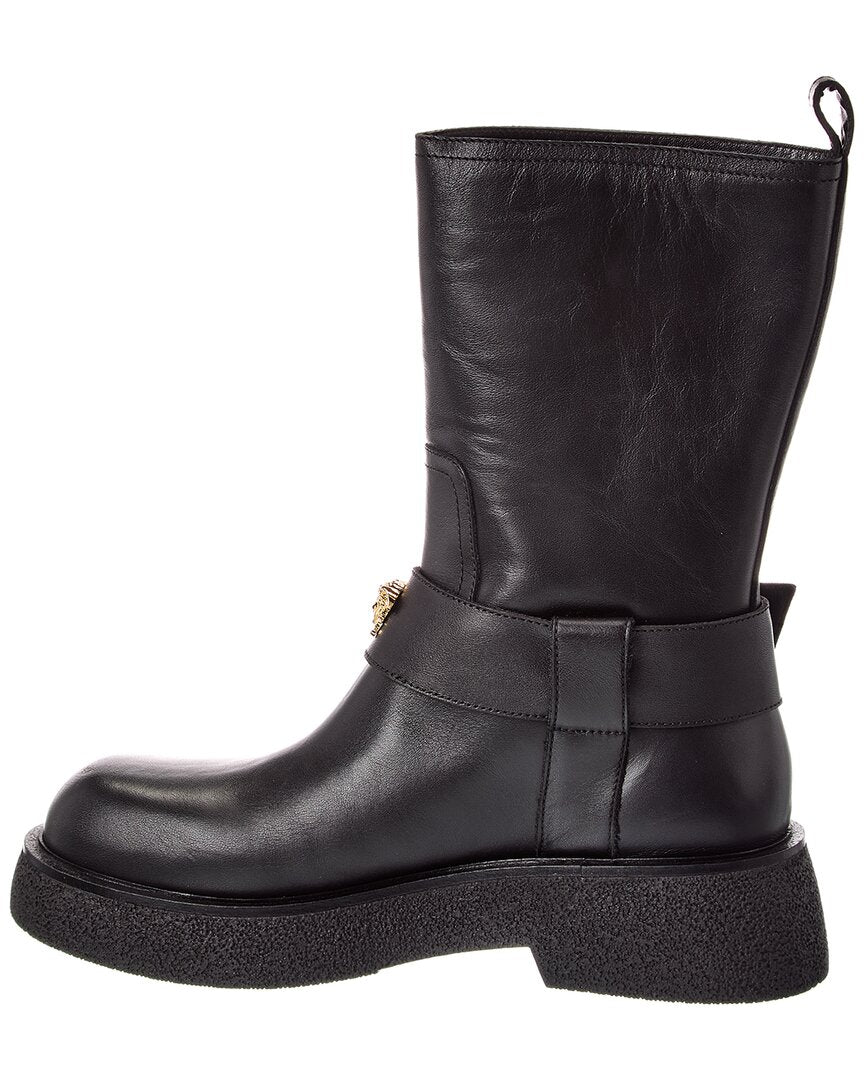 Versace Leather Biker Boot
