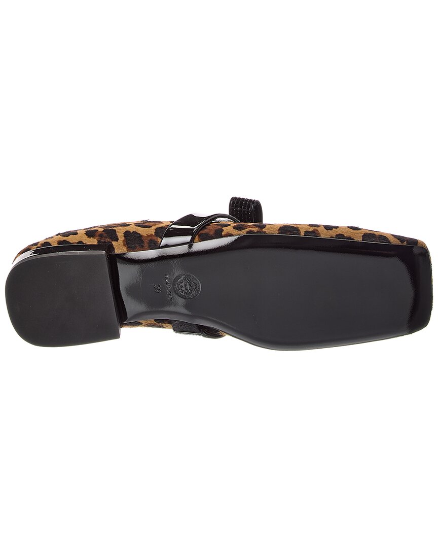 Versace Ribbon Haircalf & Patent Ballerina Flat