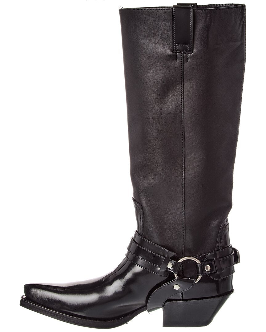 Versace Taxano Leather Knee High Boot