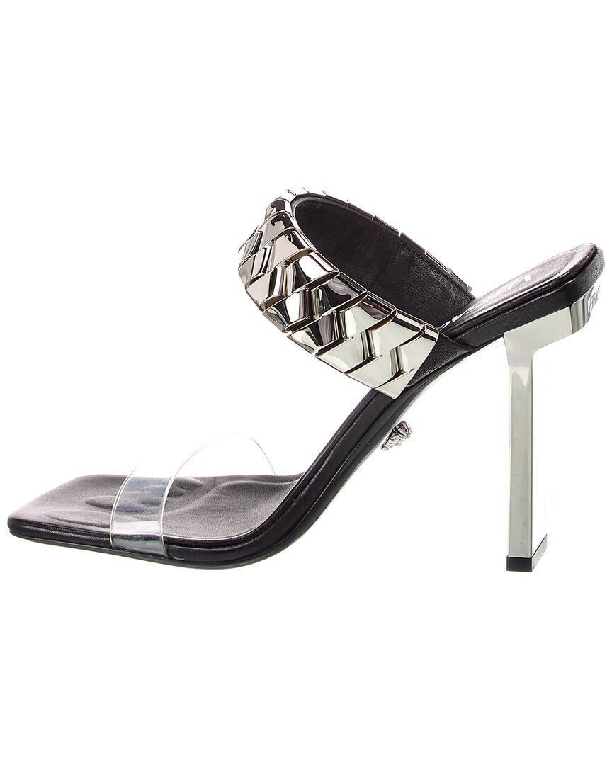Versace Slice Leather & Vinyl Mule