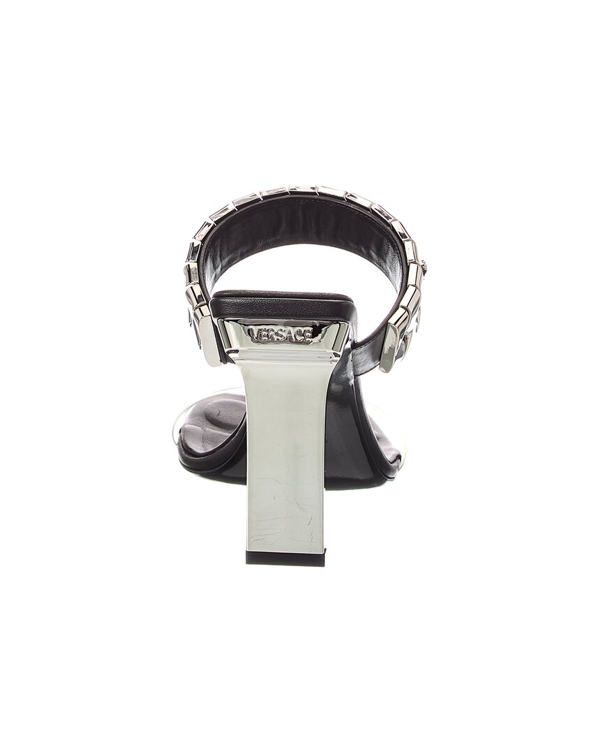 Versace Slice Leather & Vinyl Mule