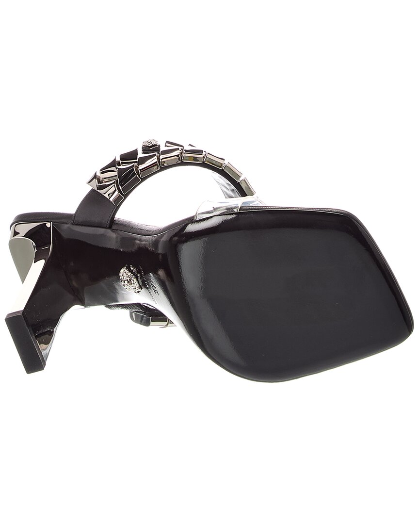 Versace Slice Leather & Vinyl Mule