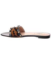 Valentino Rockstud Haircalf & Leather Sandal