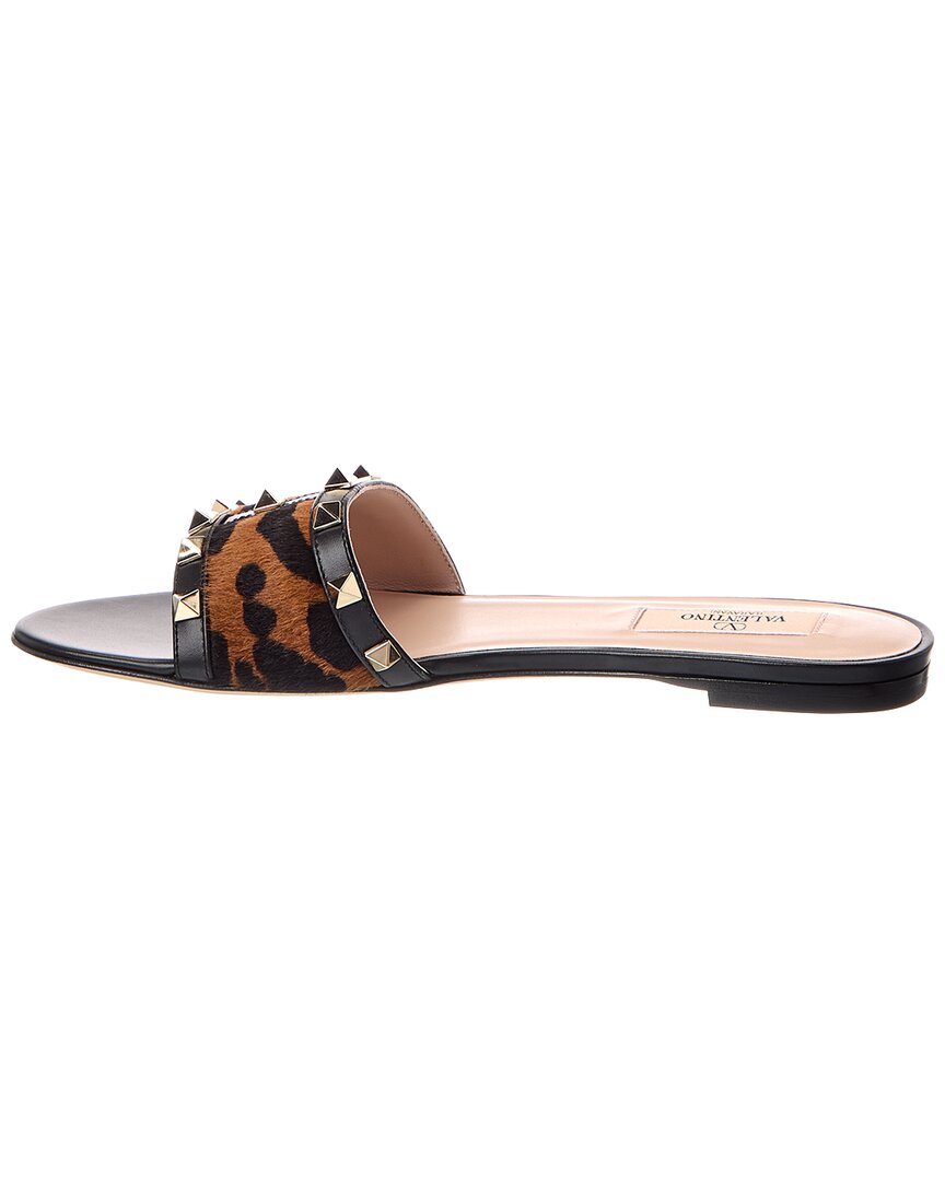 Valentino Rockstud Haircalf & Leather Sandal