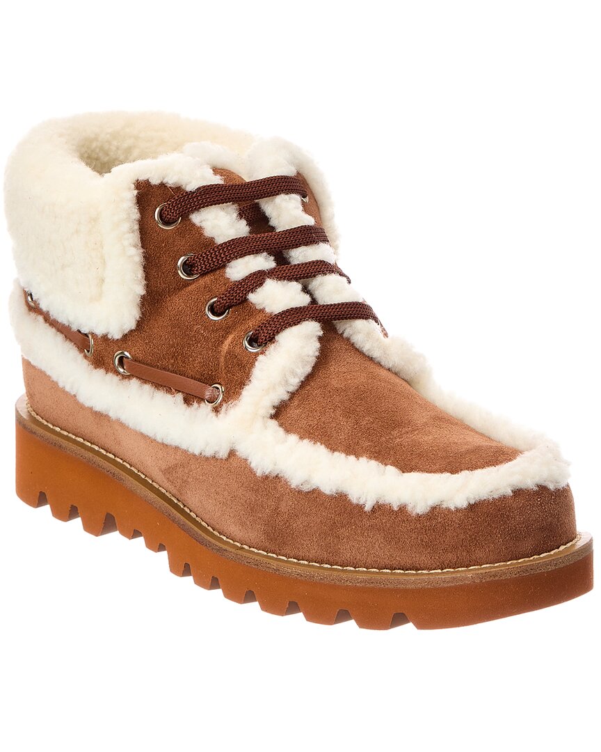 Valentino Valentino Palm Avenue Suede & Shearling Bootie