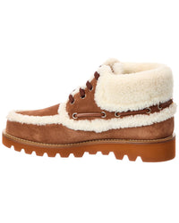 Valentino Valentino Palm Avenue Suede & Shearling Bootie
