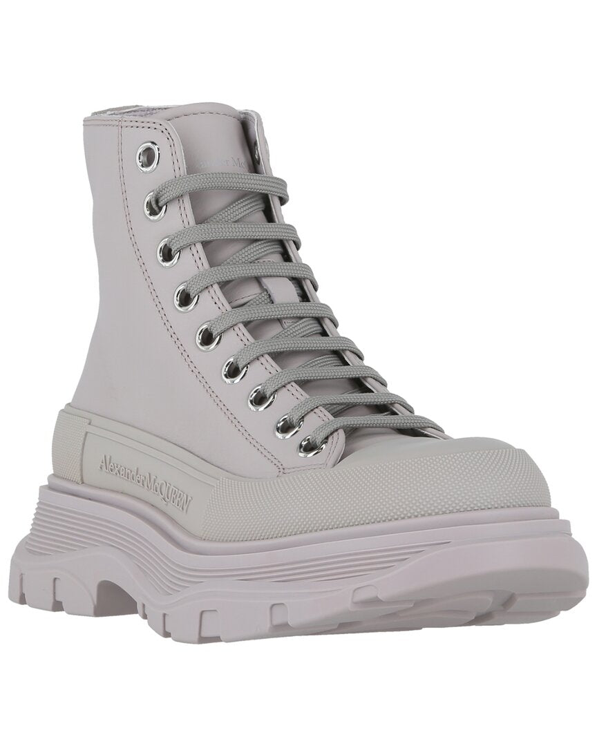 Alexander Mcqueen Tread Slick Leather High-Top Sneaker