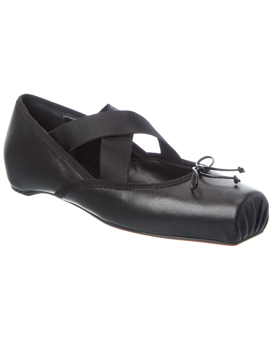 Christian Louboutin Cassiasticina Leather Ballerina Flat