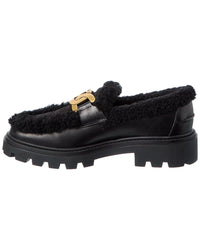 Tod’S Leather & Shearling Loafer
