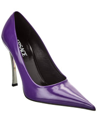 Versace Pin Point Leather Pump Purple 39