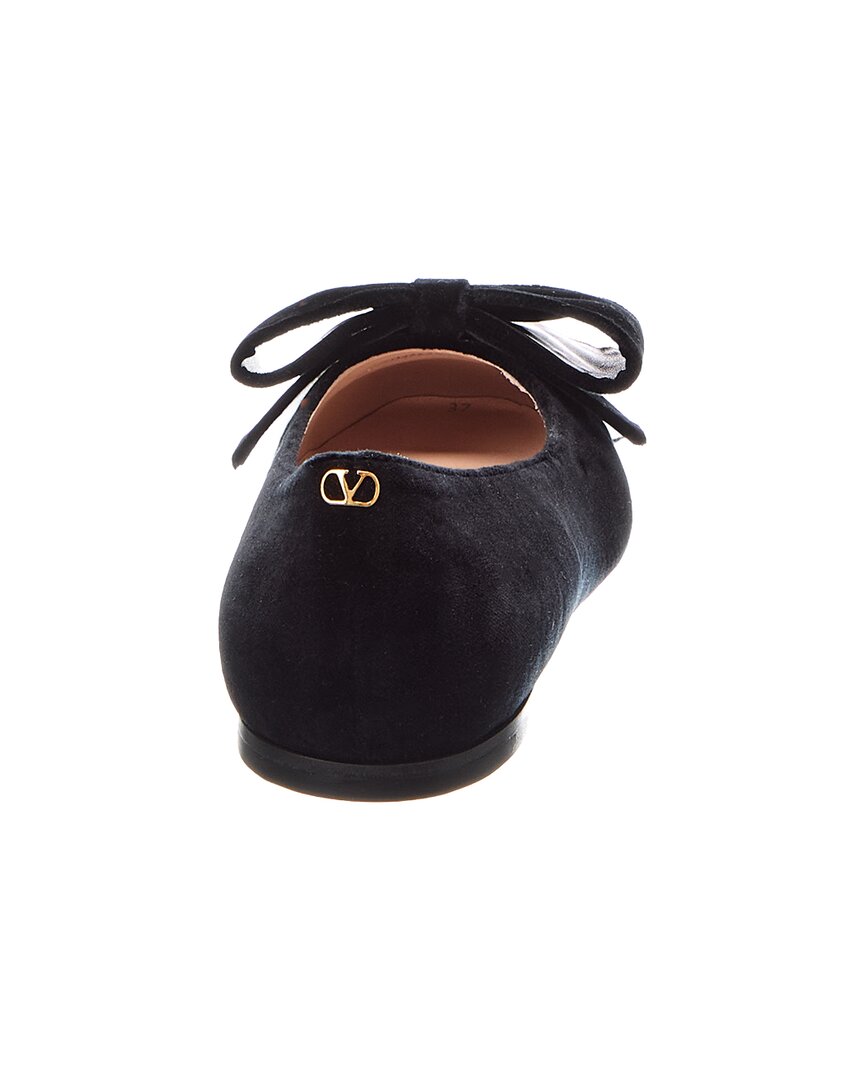 Valentino Vlogo Signature Velvet Ballerina Flat