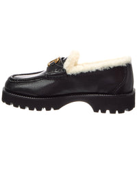 Valentino Valentino Vlogo Signature Leather & Shearling Loafer
