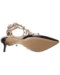 Valentino Valentino Rockstud Caged 65 Patent Ankle Strap Pump