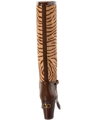 Valentino Pattie 75 Haircalf & Leather Knee-High Boot