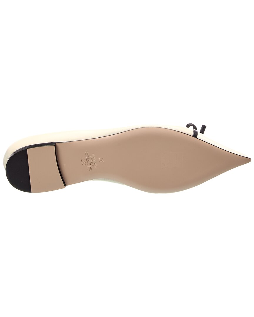 Valentino Vlogo Leather Ballerina Flat