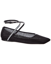 AMINA MUADDI Amina Muaddi Ane Mesh & Leather Flat