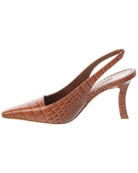 Manolo Blahnik Moira 90 Croc-Embossed Leather Slingback Pump