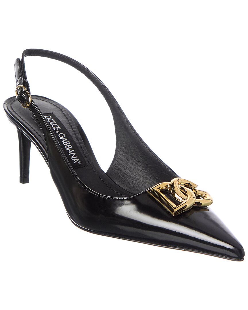 Dolce & Gabbana Dolce & Gabbana Dg Logo Patent Slingback Pump