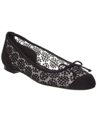 Manolo Blahnik Capbal Mesh & Suede Flat