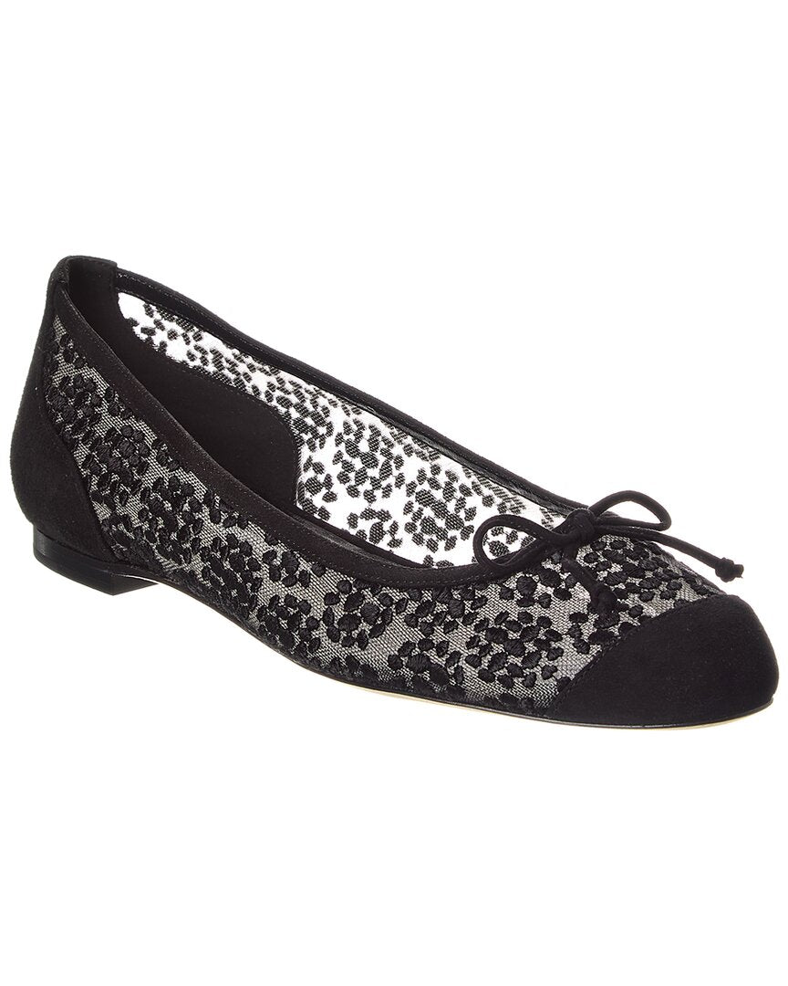 Manolo Blahnik Capbal Mesh & Suede Flat