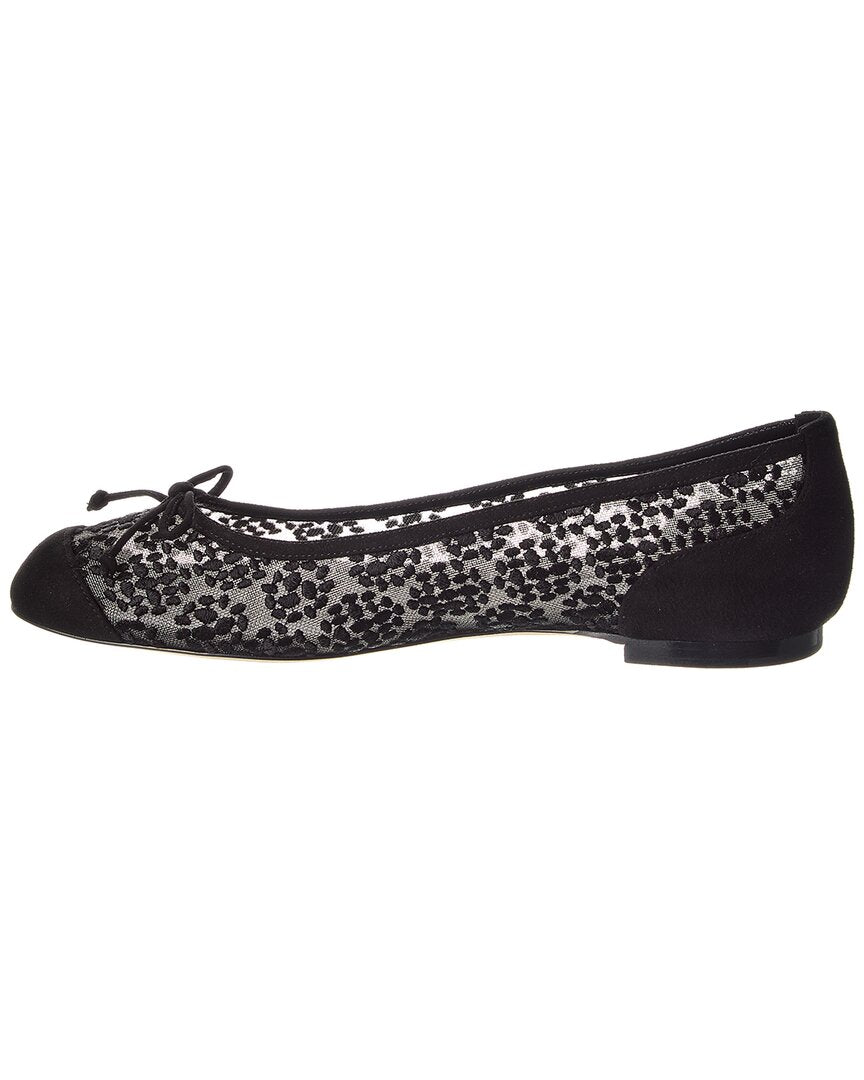 Manolo Blahnik Capbal Mesh & Suede Flat