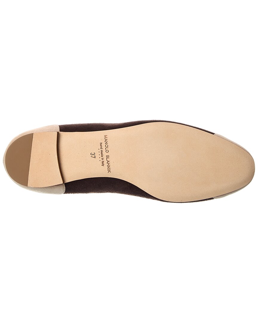 Manolo Blahnik Capbal Suede Flat