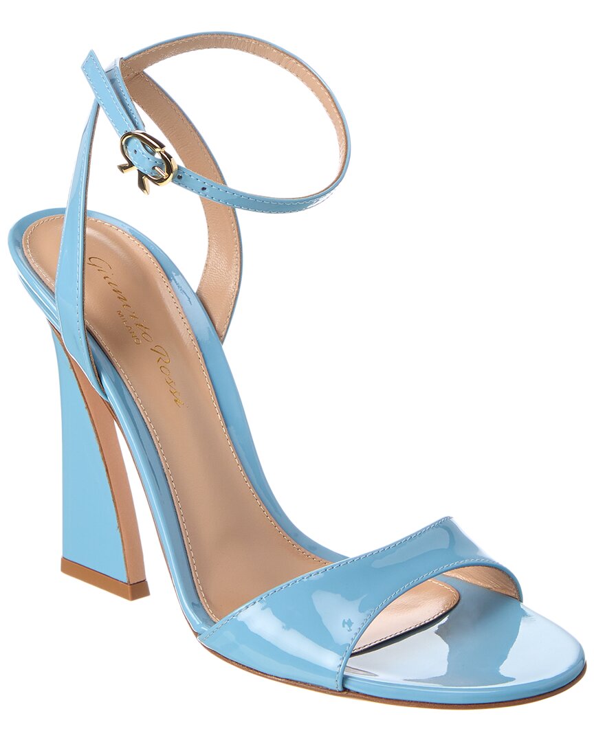 Gianvito Rossi Aura 105 Patent Sandal Blue