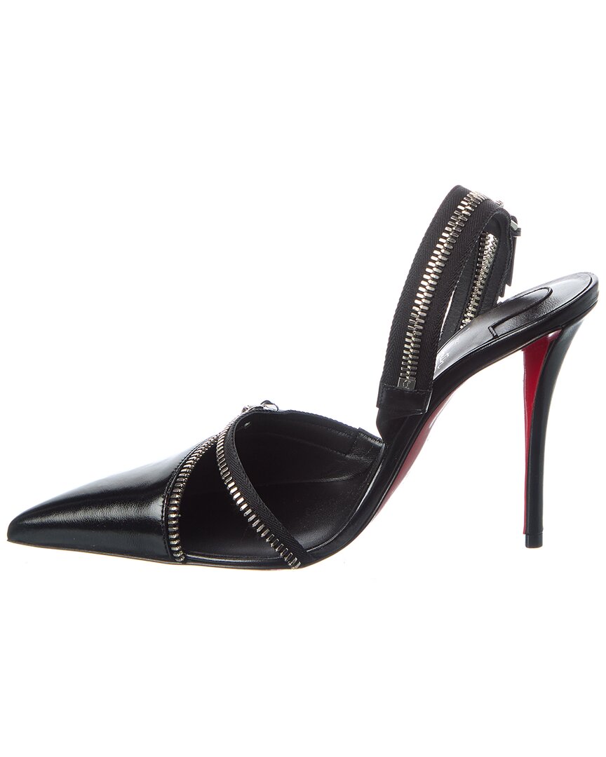 Christian Louboutin Slingyzip 100 Leather Slingback Pump