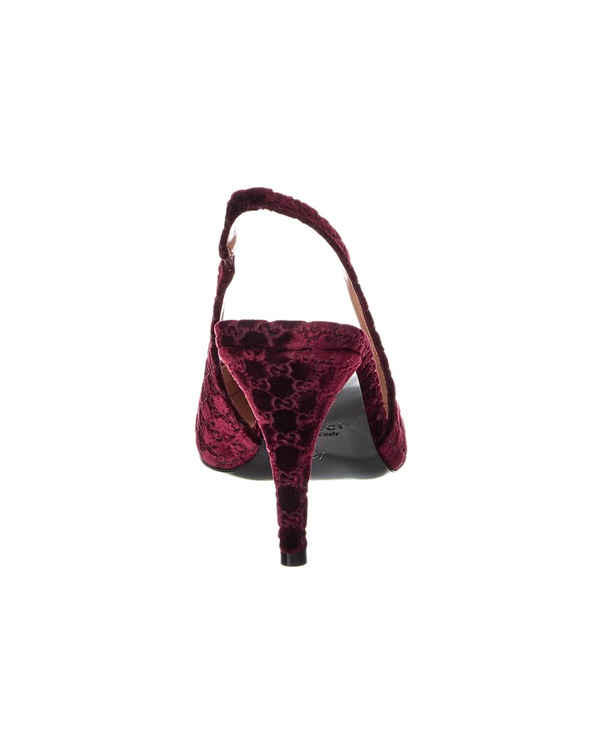 Gucci Gucci Horsebit Gg Velvet Slingback Pump