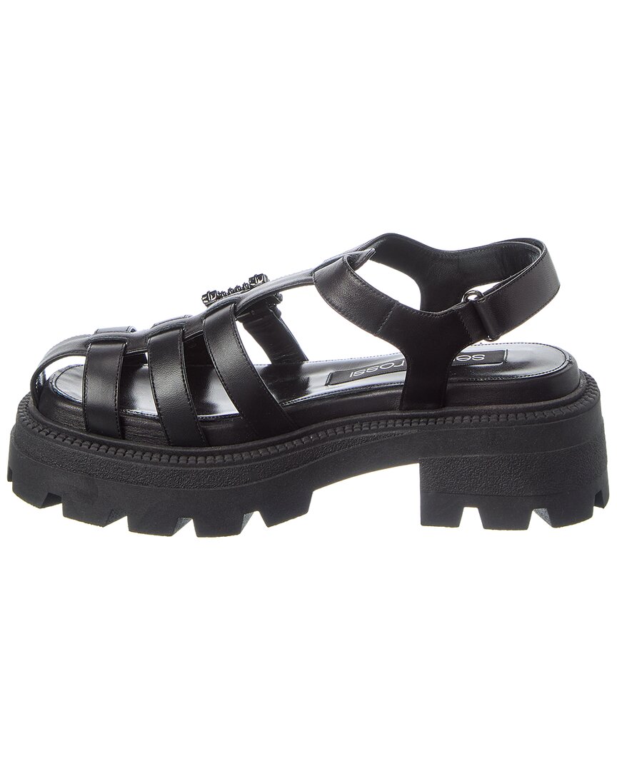 Sergio Rossi Twenty Buckle Leather Sandal