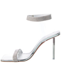Amina Muaddi Rih Vinyl & Leather Sandal