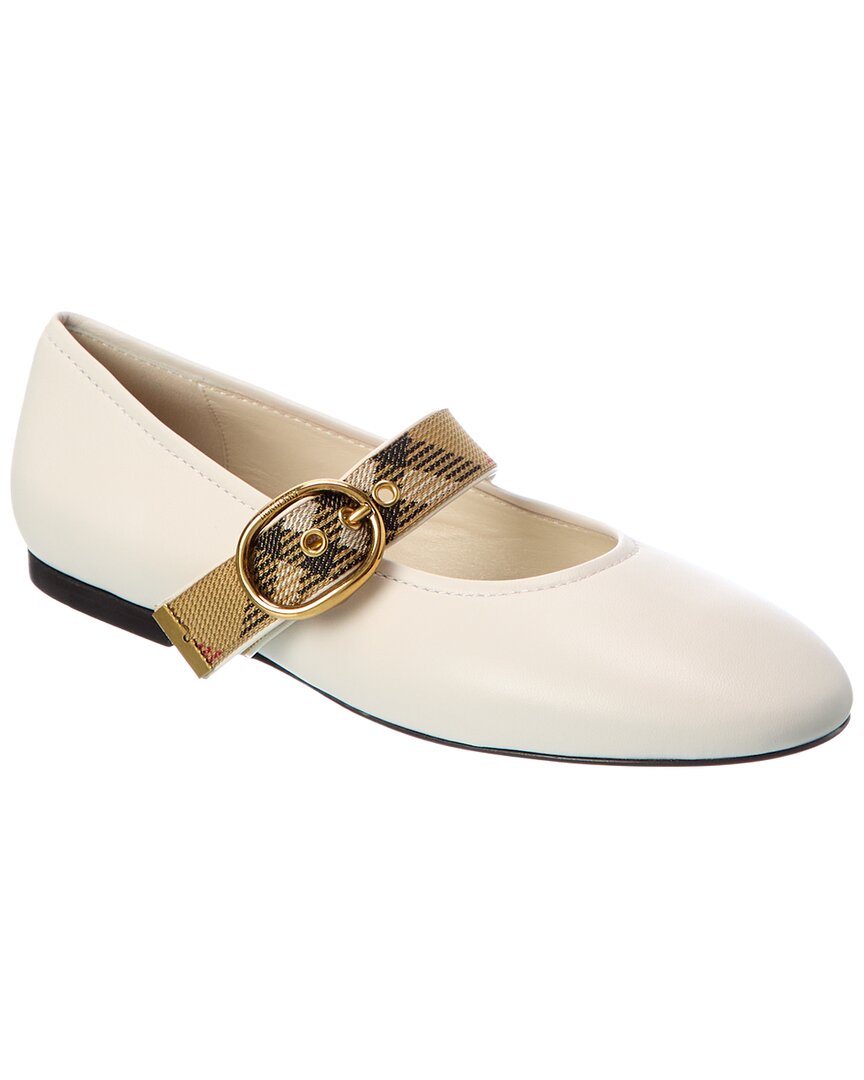 Burberry Burberry Check Robin Leather Ballerina Flat