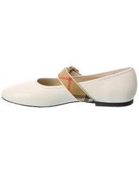 Burberry Burberry Check Robin Leather Ballerina Flat